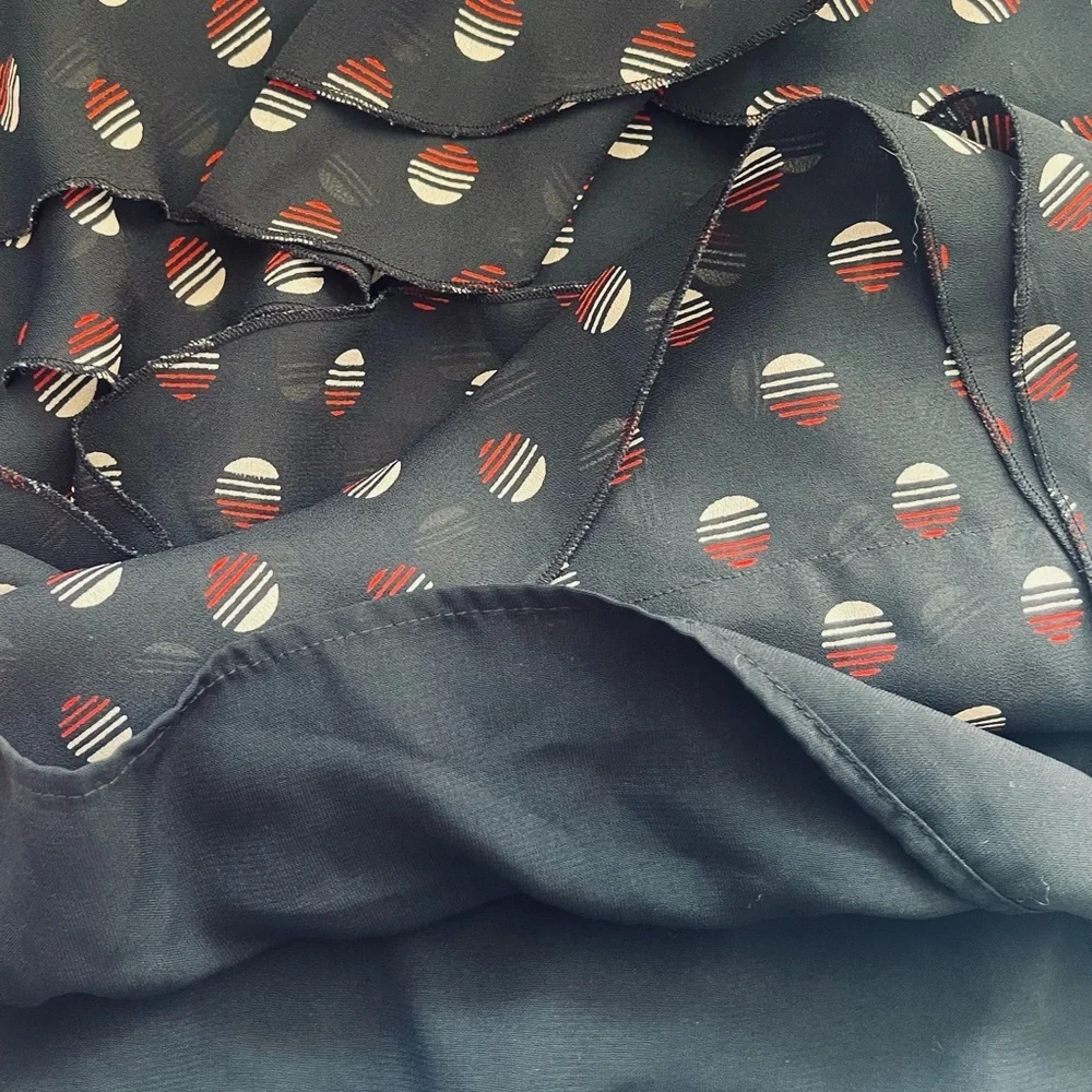 Black Ruffled Skirt with Pattern - Picture 4 of 7